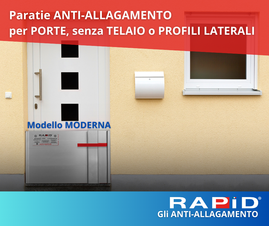 RAPID Moderna paratia antiallagamento per porte eleganti mantiene il design senza fissaggi visibili efficace barriera stop acqua