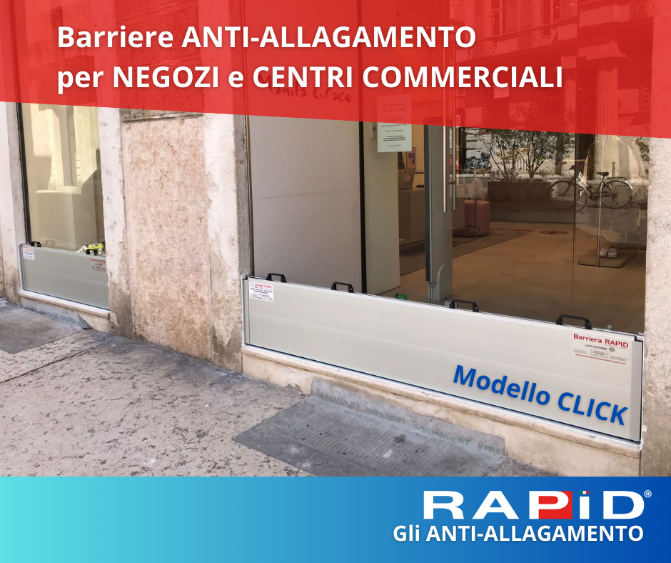 RAPID barriere anti-allagamento e paratie antiallagamento per proteggere negozio e magazzino dall'acqua