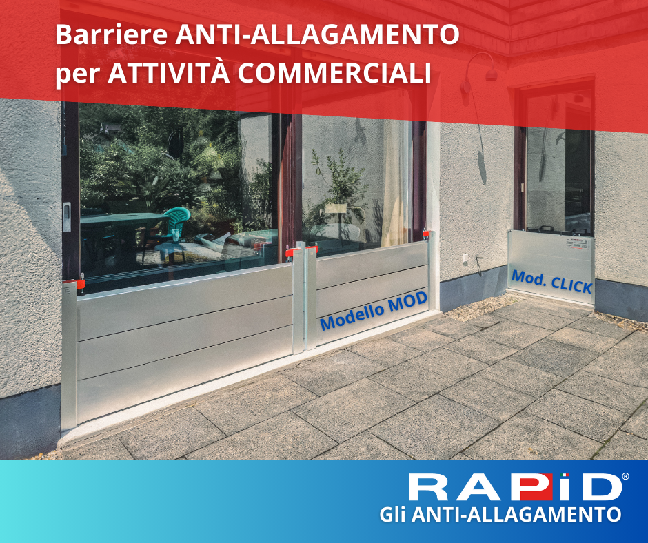 RAPID barriere antiallagamento modulari protezione efficace contro allagamento per attività commerciale