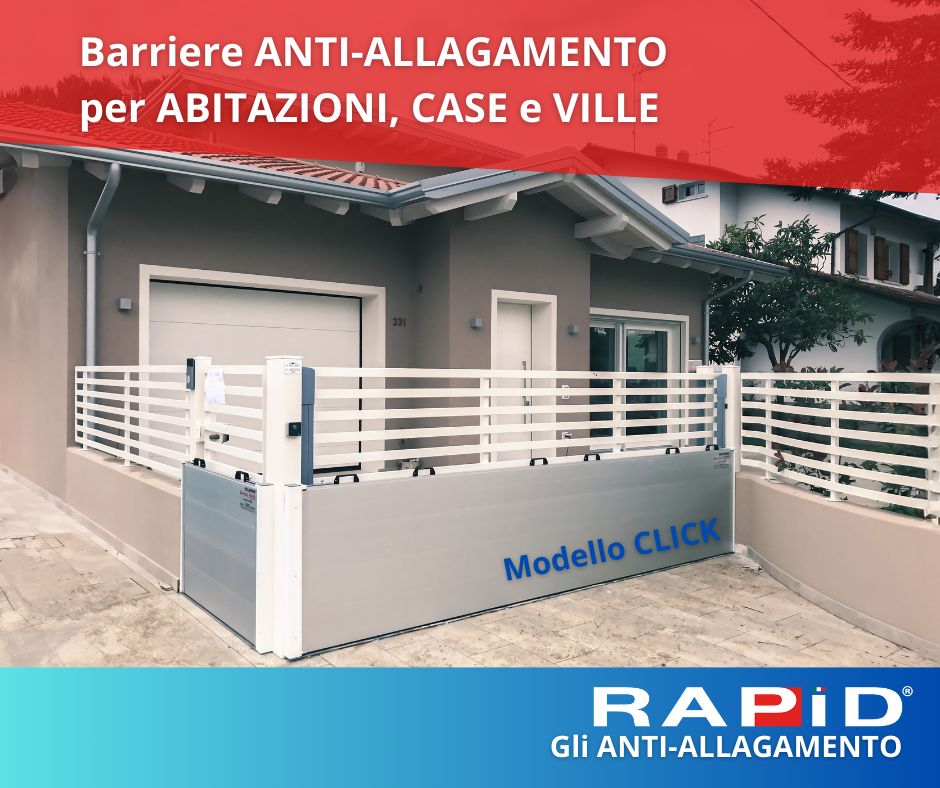 RAPID barriere anti-allagamento per casa a protezione della porta dall'acqua che entra e provoca allagamenti