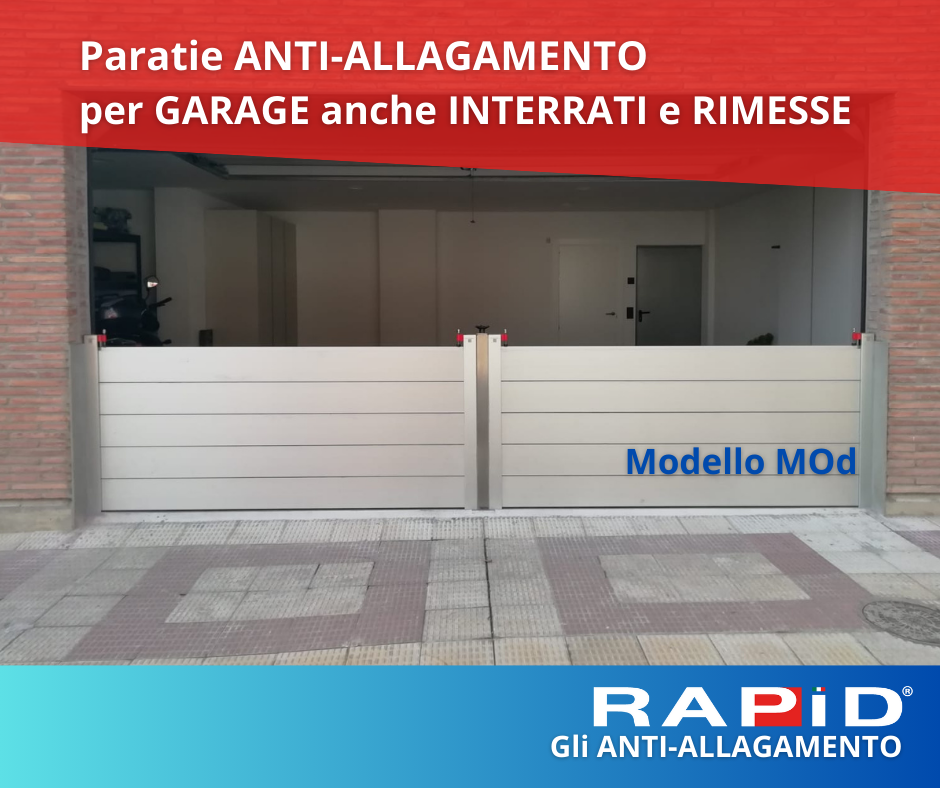 RAPID paratie anti-allagamento e barriere anti-allagamento per garage, la barriera per proteggere il portone del garage dall'acqua
